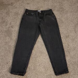 Princess Polly Black High Waisted Ankle Jeans Size 6 Cotton